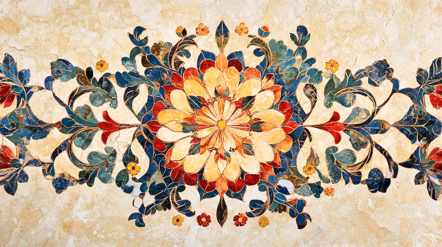 复古花卉瓷砖装饰图案