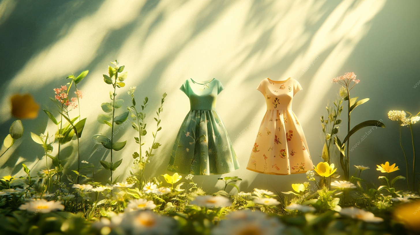 阳光下的梦幻童装展示