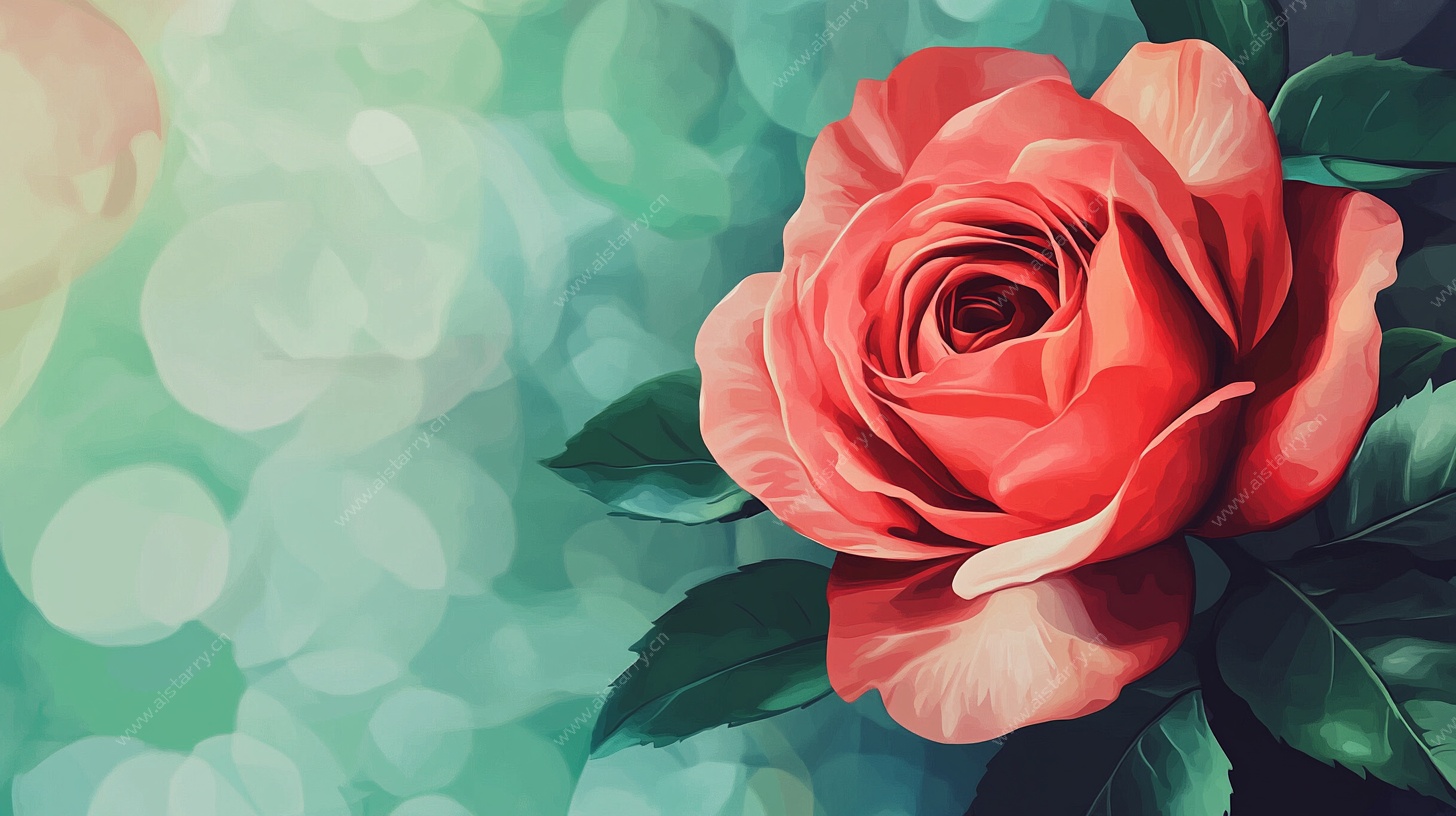 艳丽红玫瑰特写