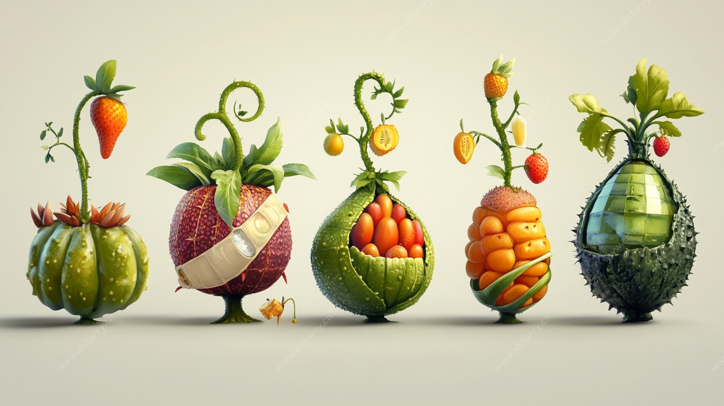 创意蔬果拟人化奇幻组合