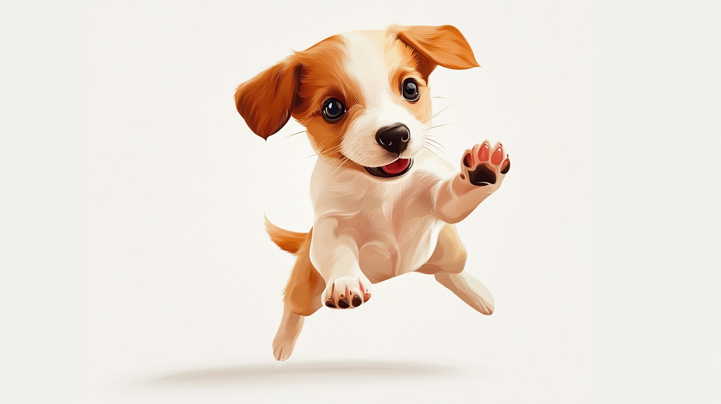 跳跃的可爱小猎犬