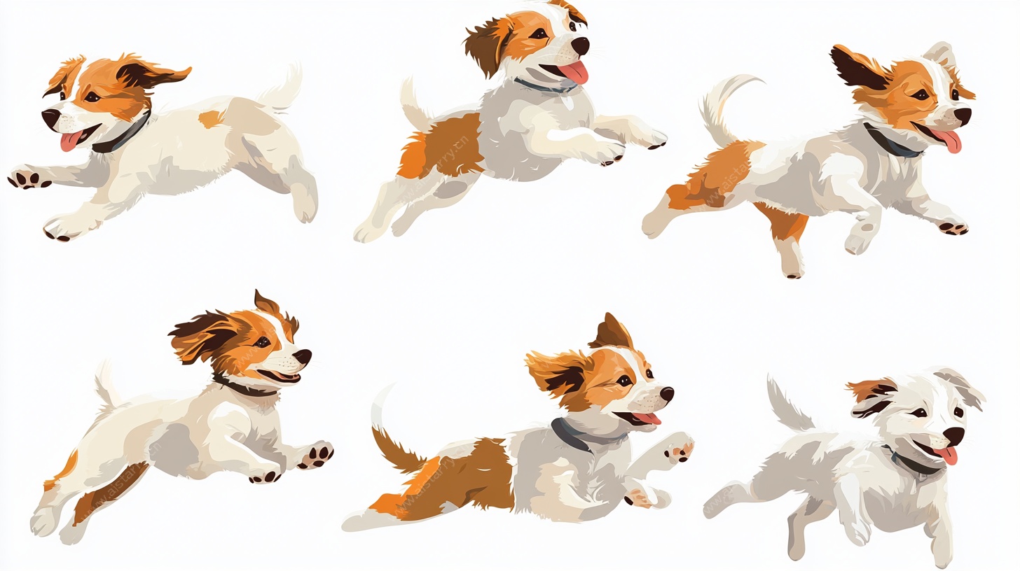 奔跑的快乐小狗们