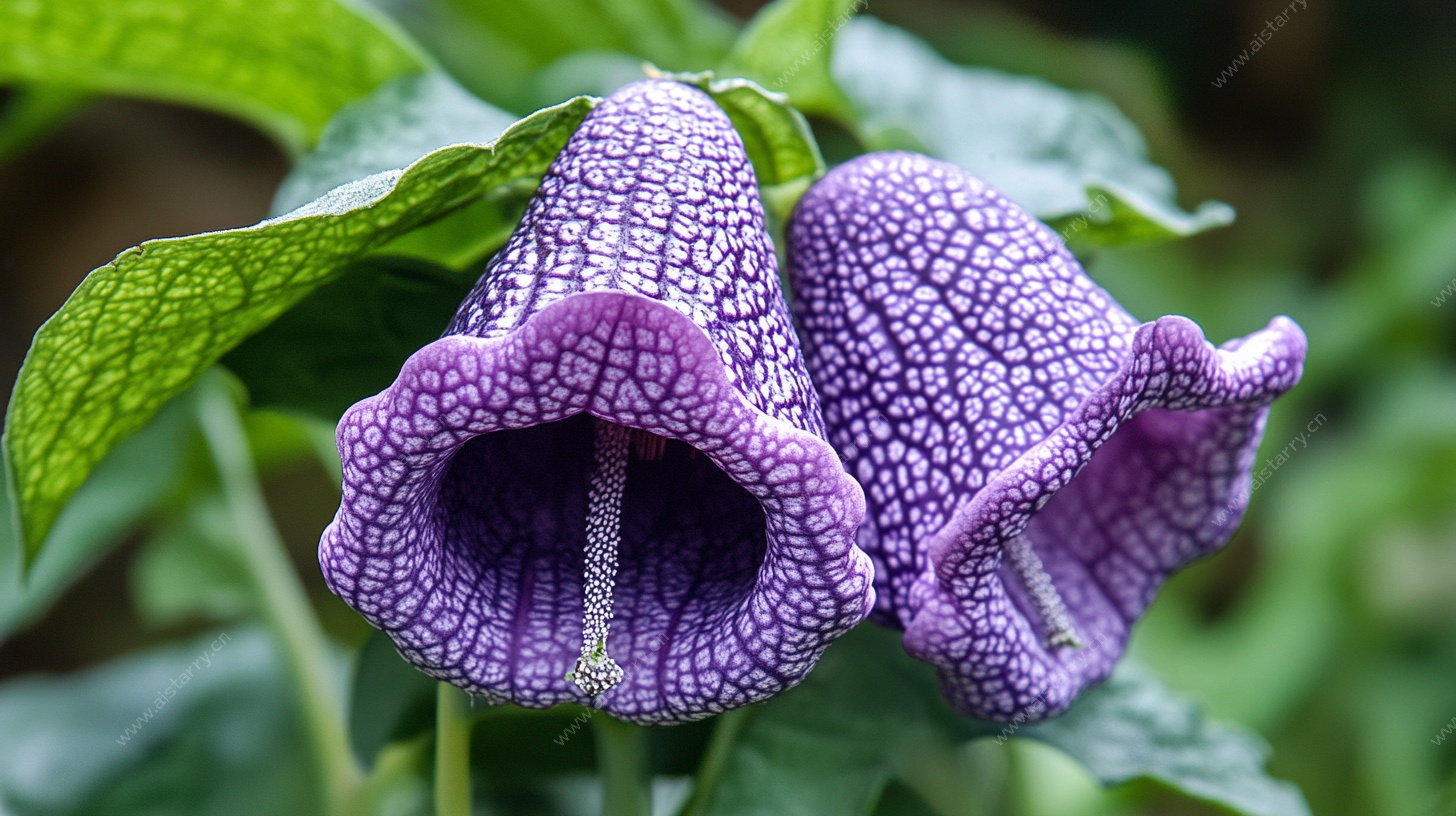 紫色网纹花特写