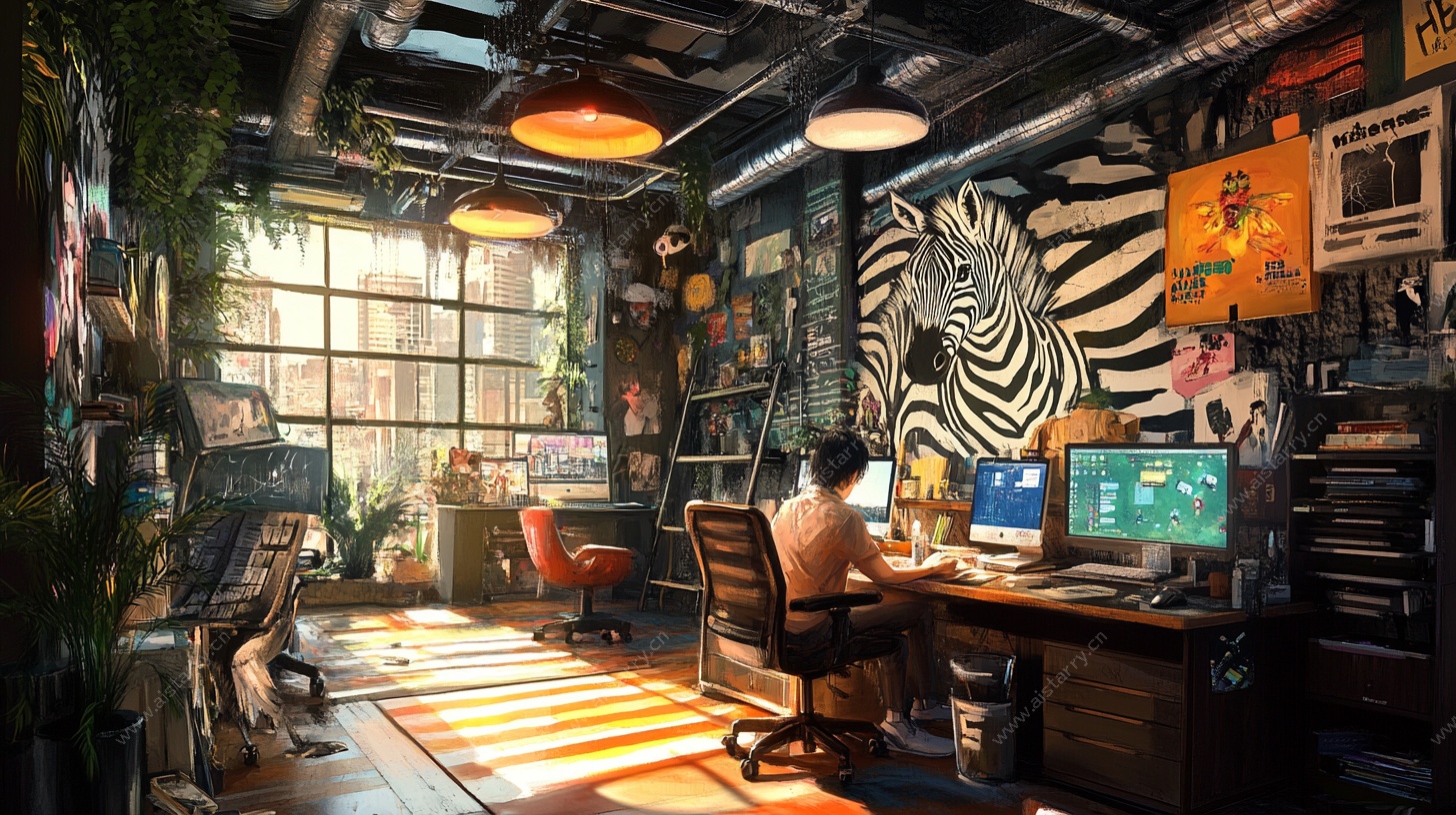 复古风创意工作空间一角