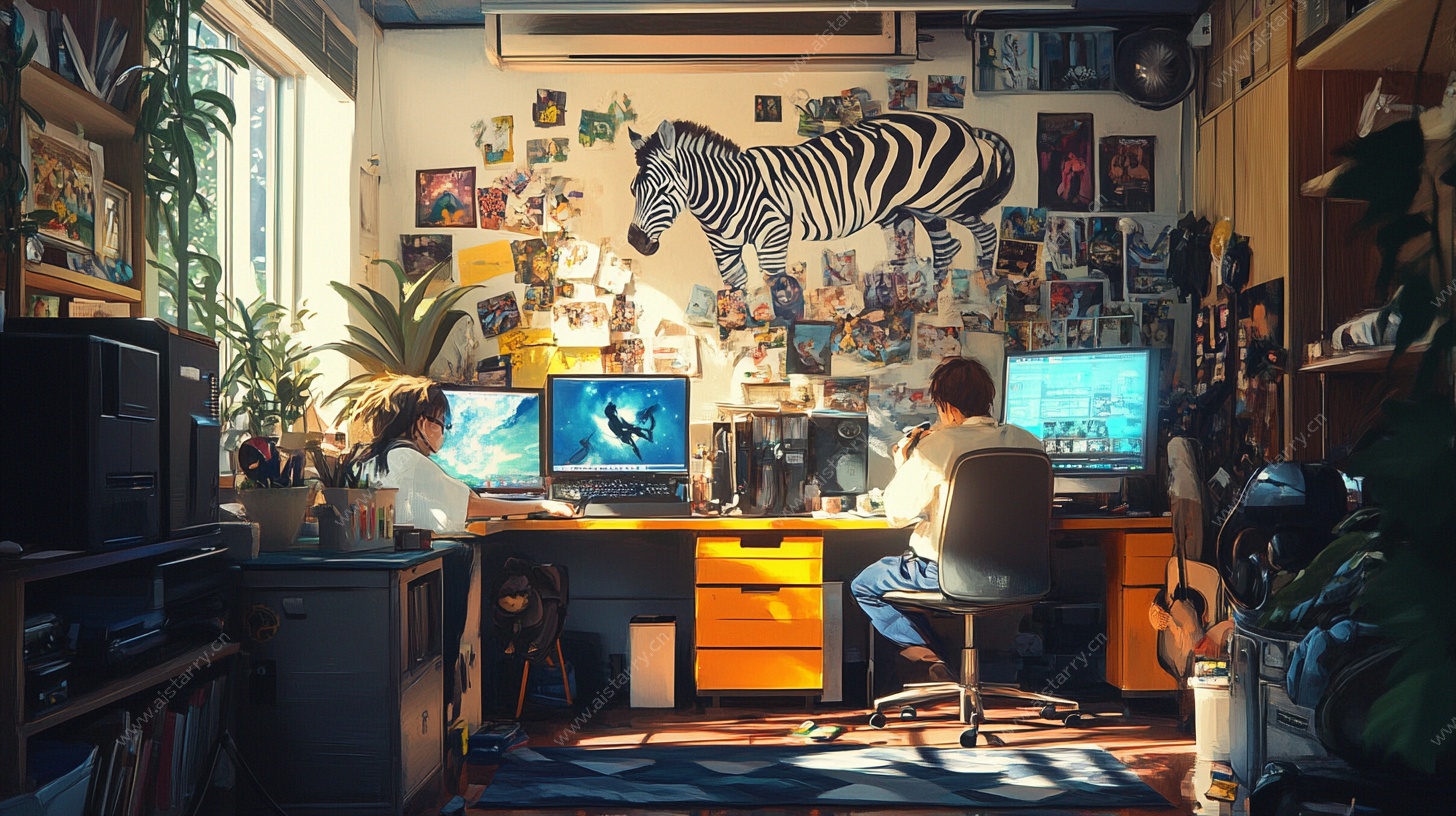 创意工作室中的工作场景