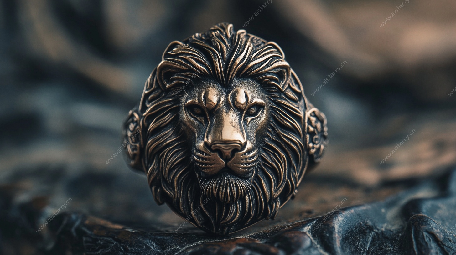 复古狮子造型金属戒指