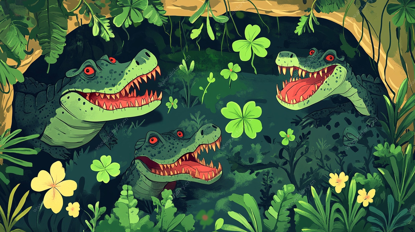 丛林中的凶猛鳄鱼