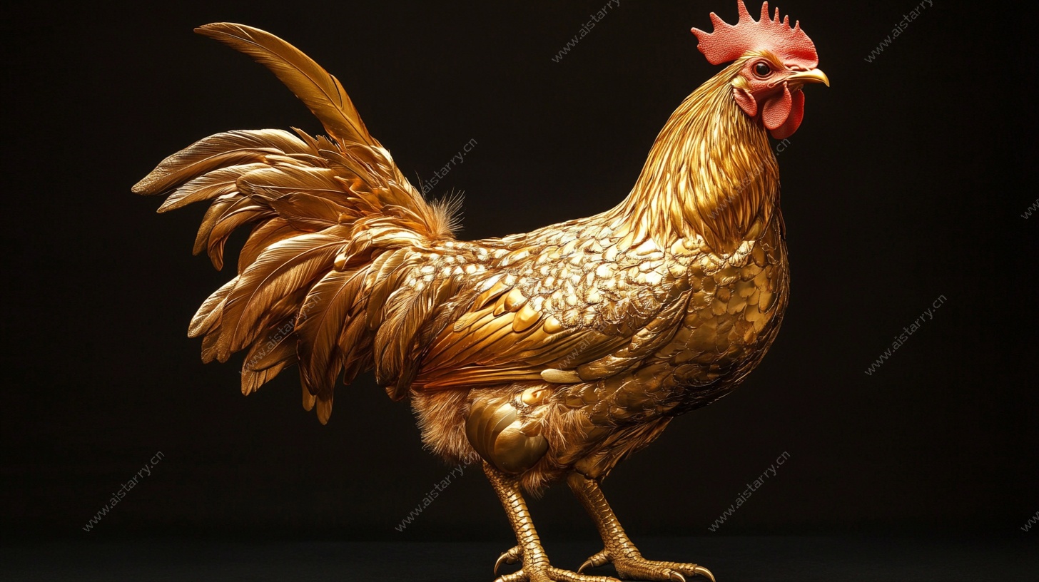 金色雄鸡雕塑