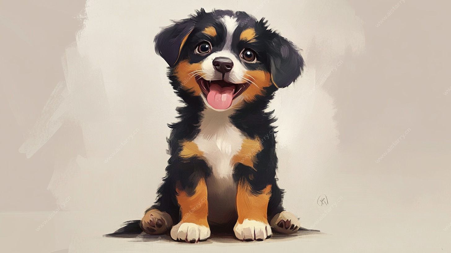 可爱三色小狗萌趣形象