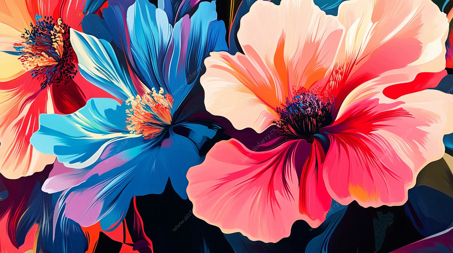 绚丽多彩花卉插画