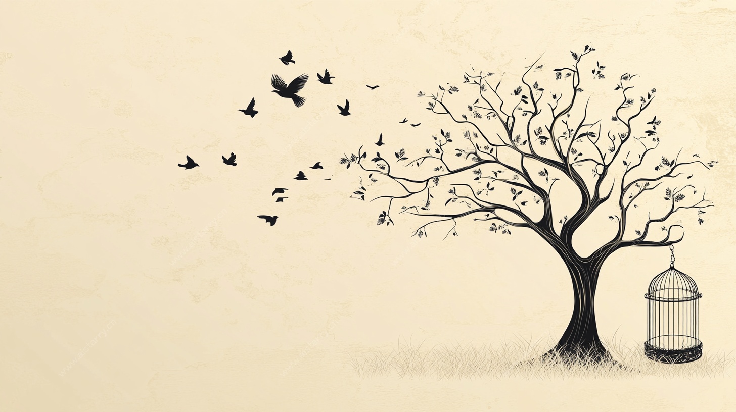 飞鸟离笼树 自由之象