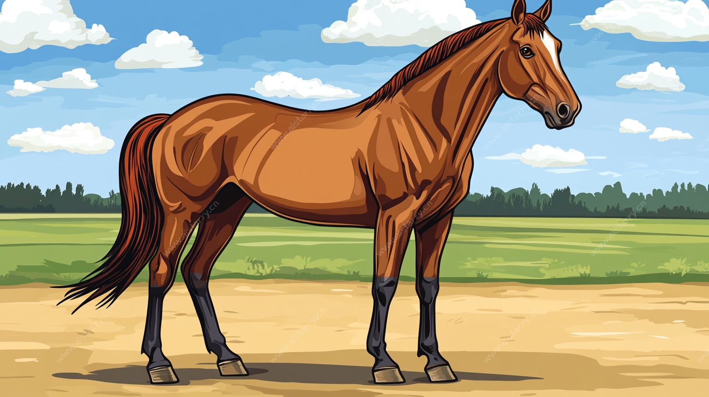 田野中的棕色骏马