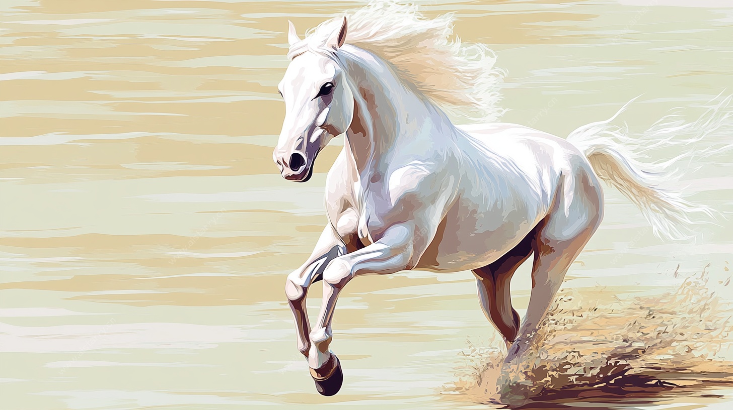 奔腾的白马