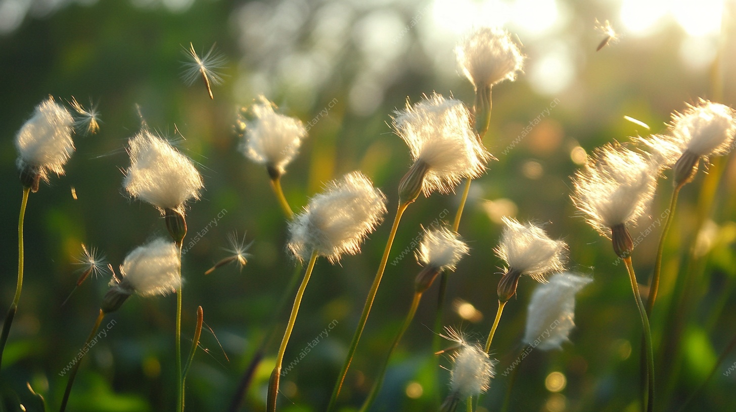 阳光下的绒毛状植物