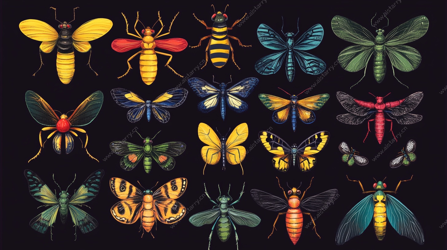 多彩昆虫插画集合