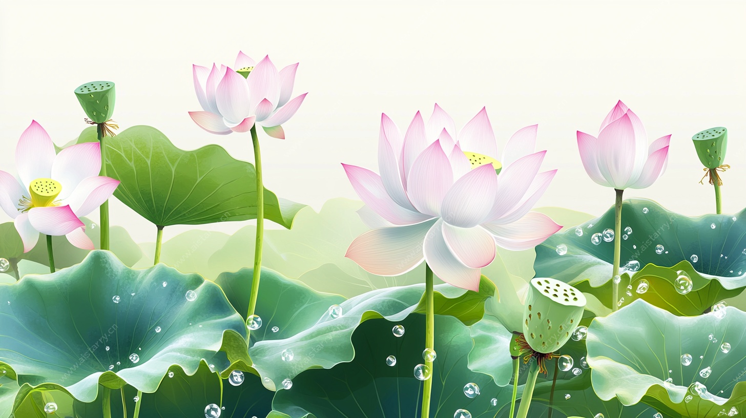 夏日荷花盛景图