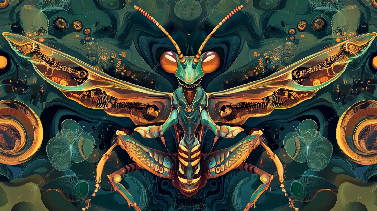 奇幻螳螂艺术插画