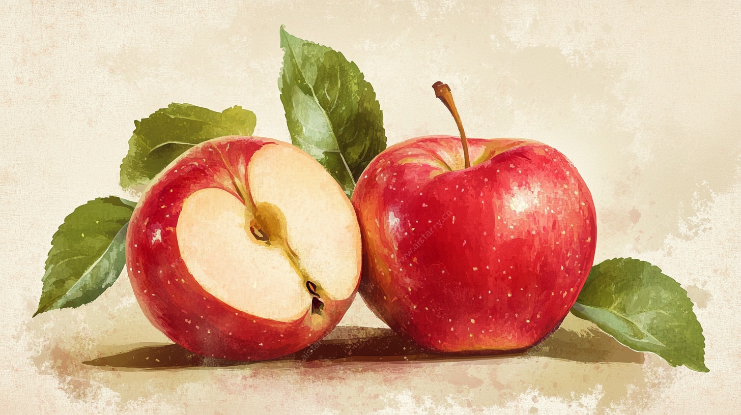 红苹果静物画