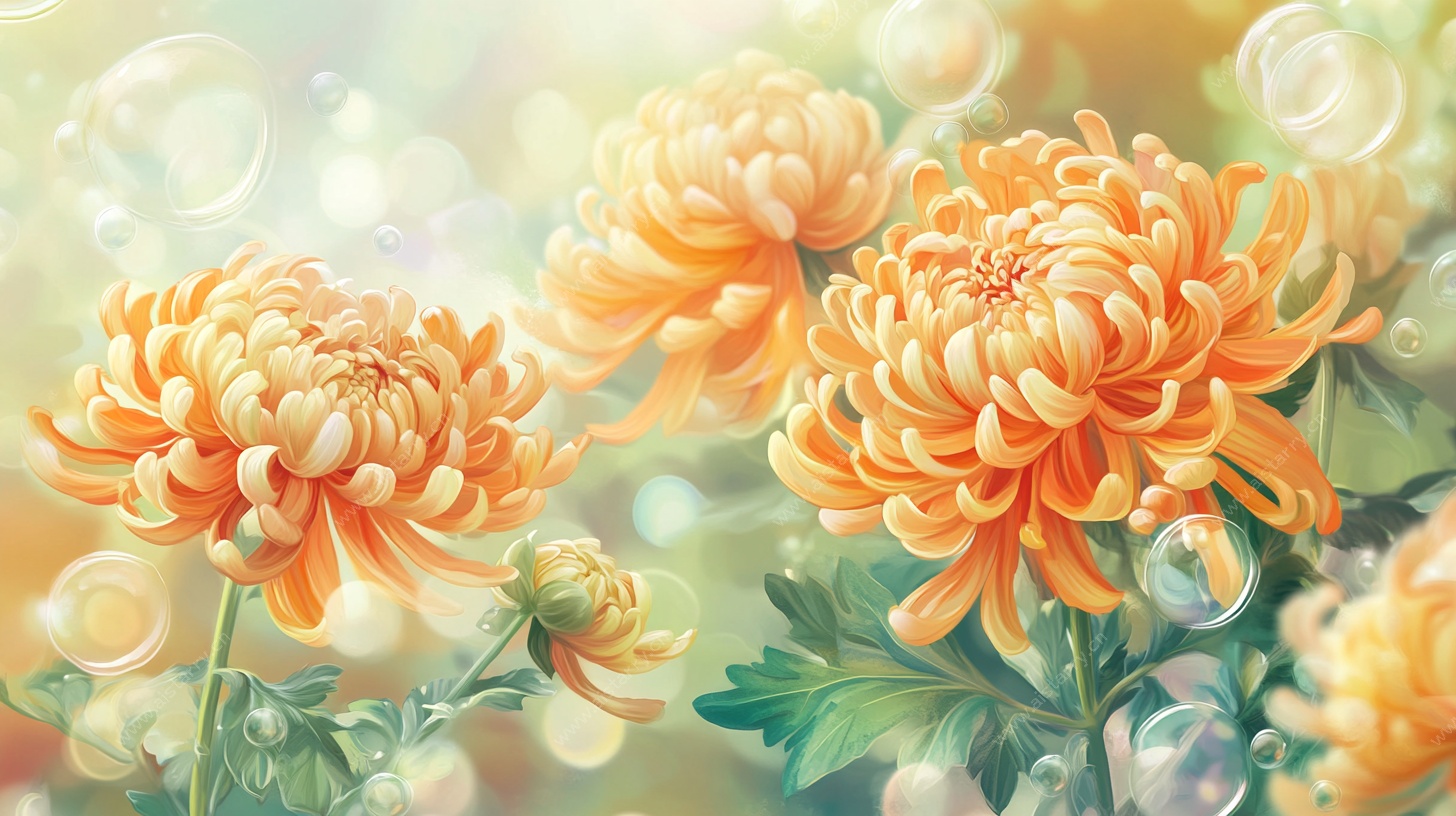 梦幻橙菊绽放画面