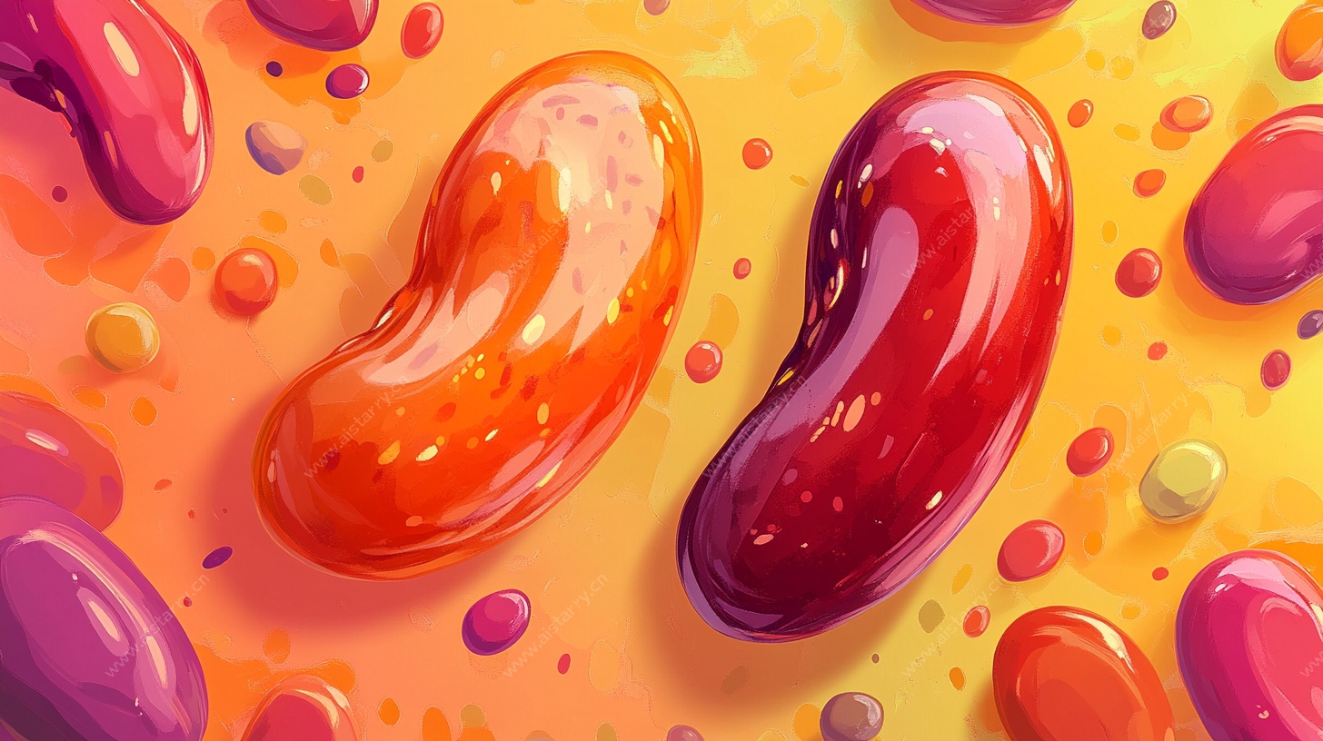 彩色果冻豆的甜蜜世界