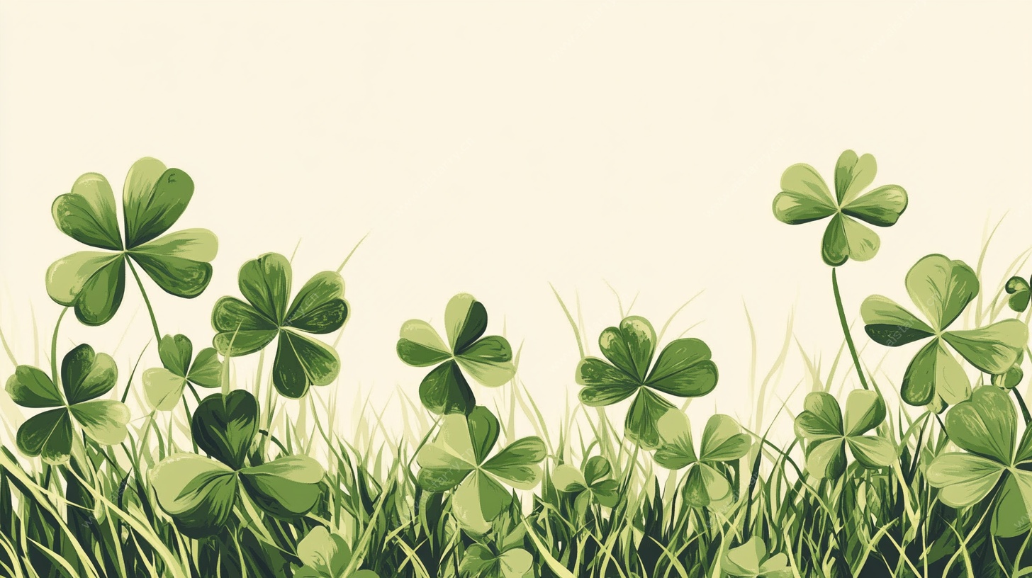 三叶草草地插画