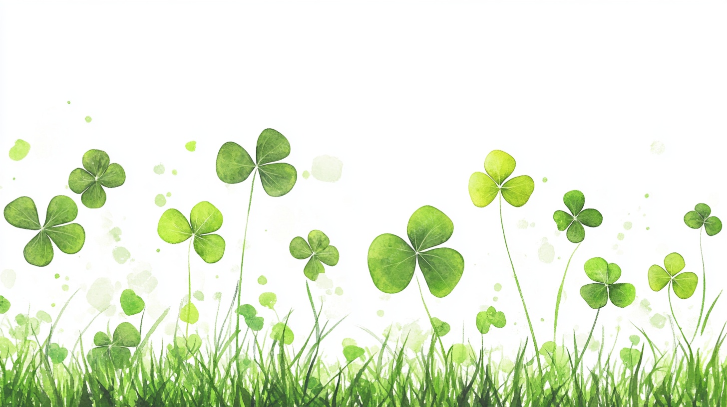 幸运四叶草清新背景图