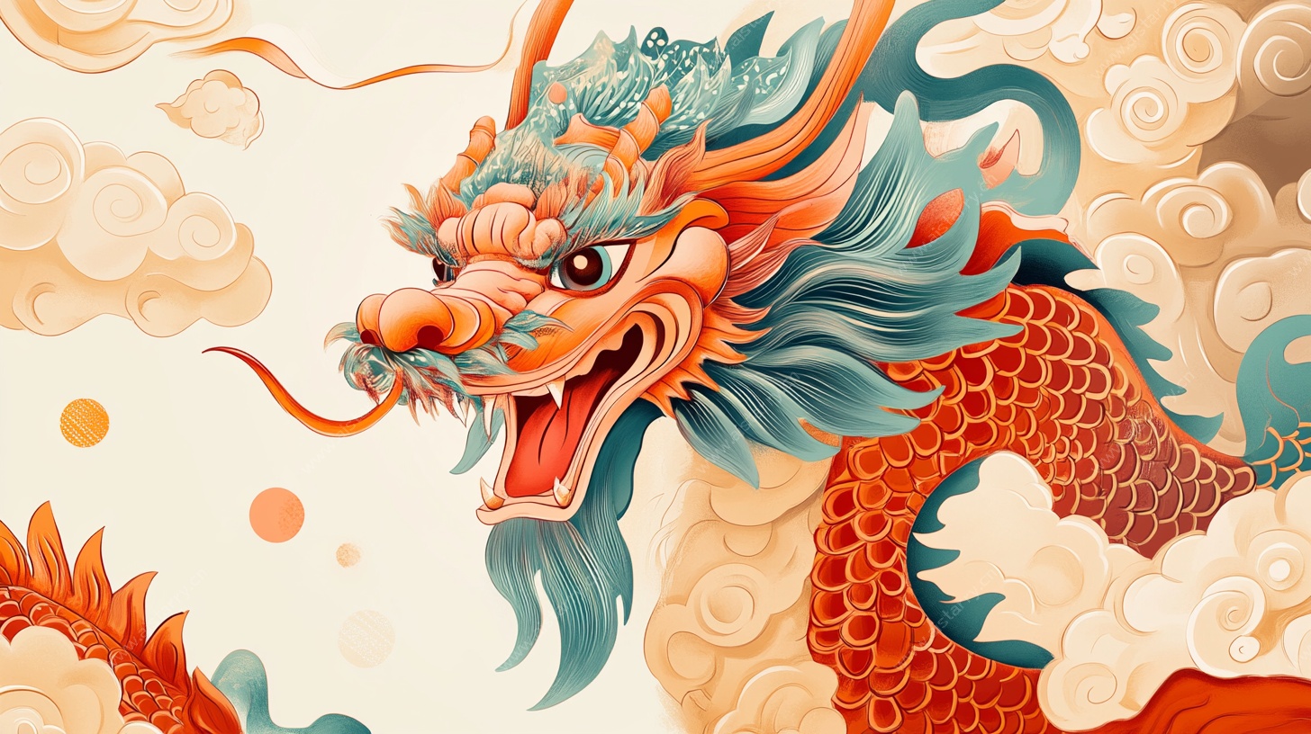 中式祥龙插画