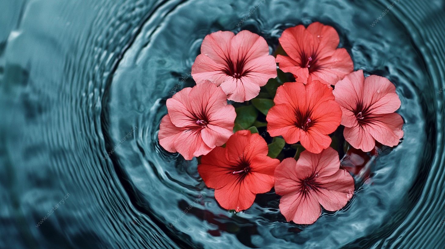 水中绽放的娇艳花朵