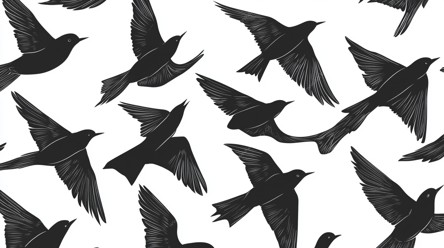 群鸟飞翔图案