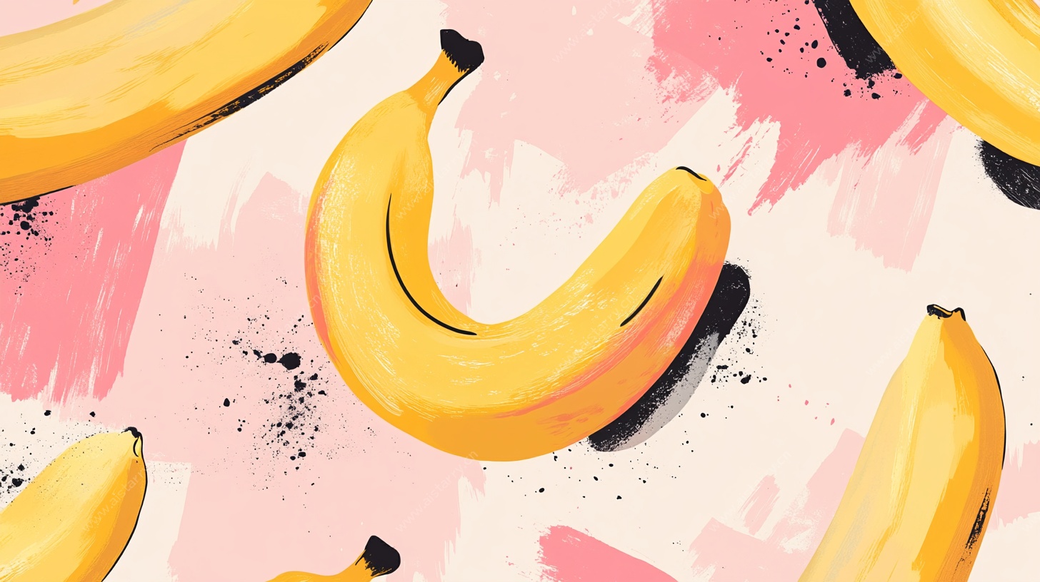 手绘香蕉抽象背景图案