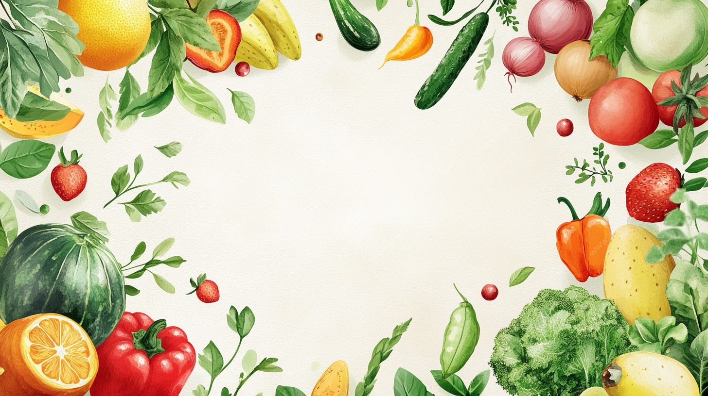 蔬果环绕的清新边框图