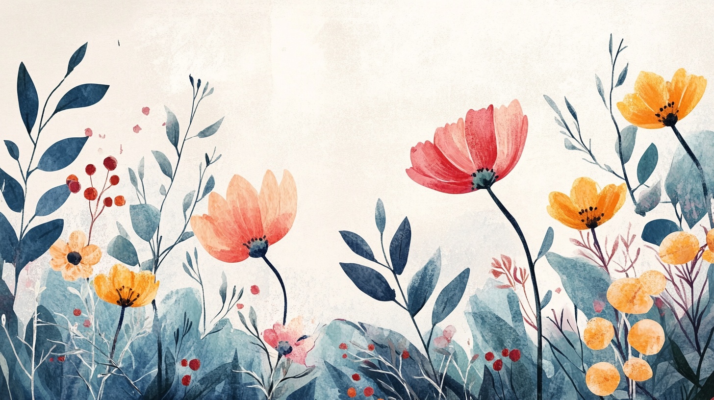 水彩花卉植物插画