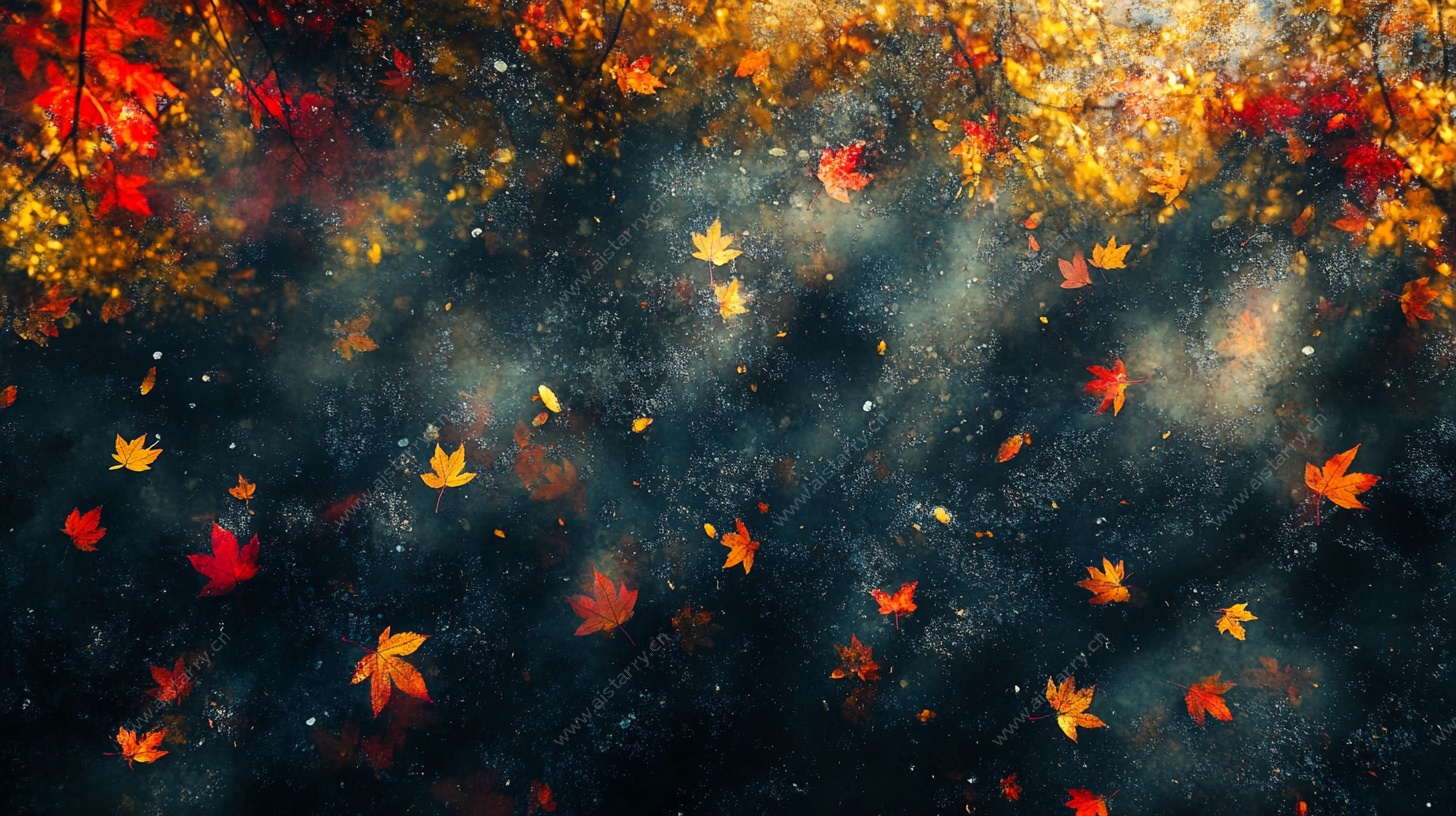梦幻秋叶飘落场景图