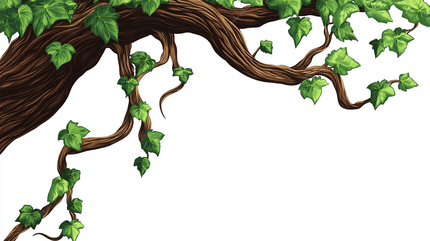 弯曲藤蔓缠绕的生机画面