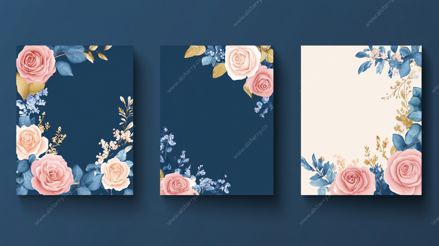 花卉装饰卡片设计图