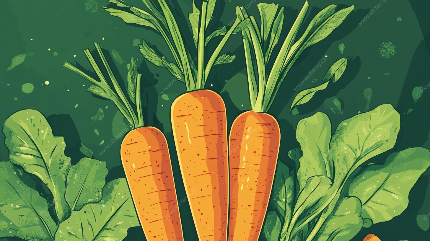 新鲜胡萝卜插画