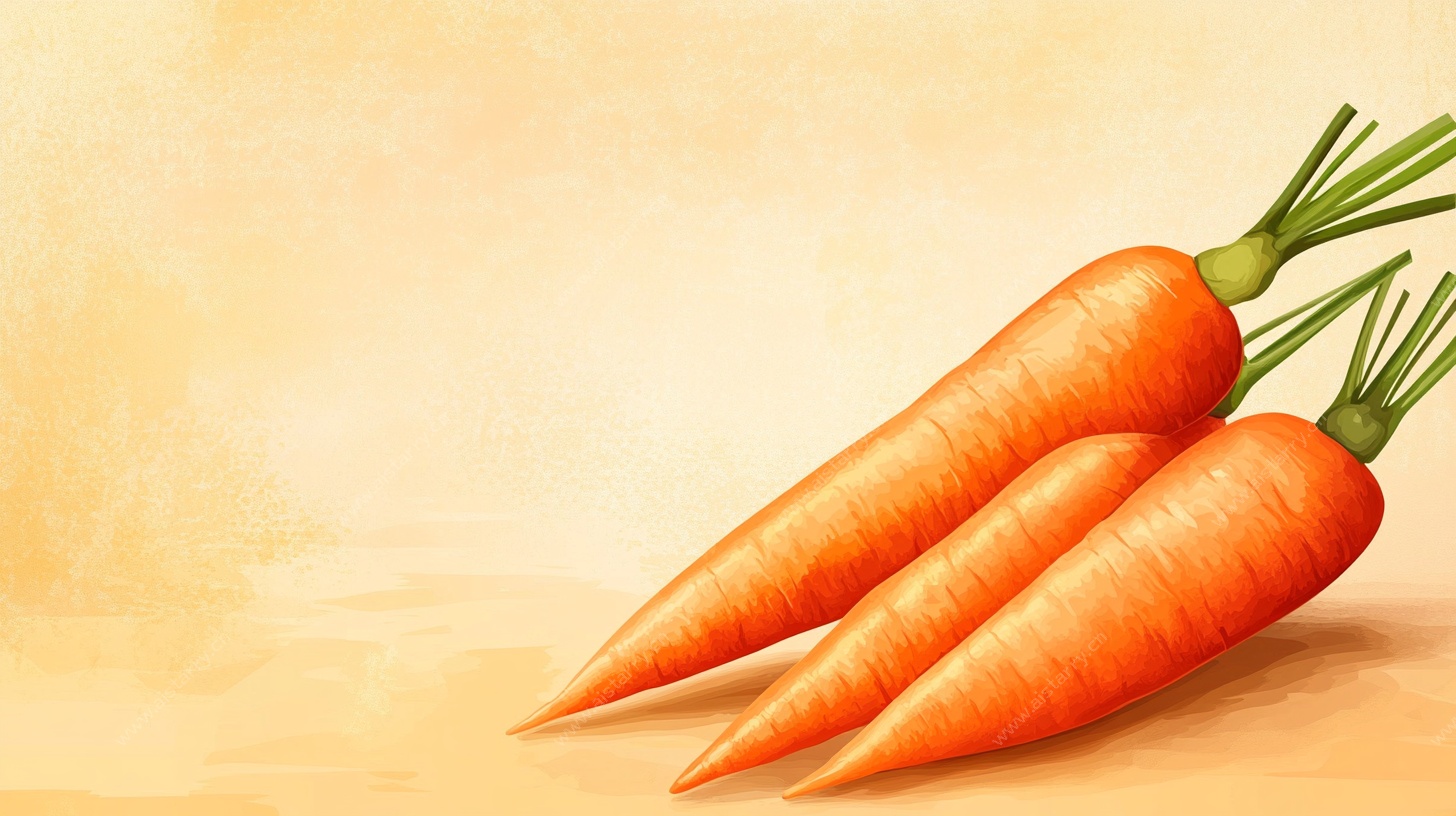 三根胡萝卜插画