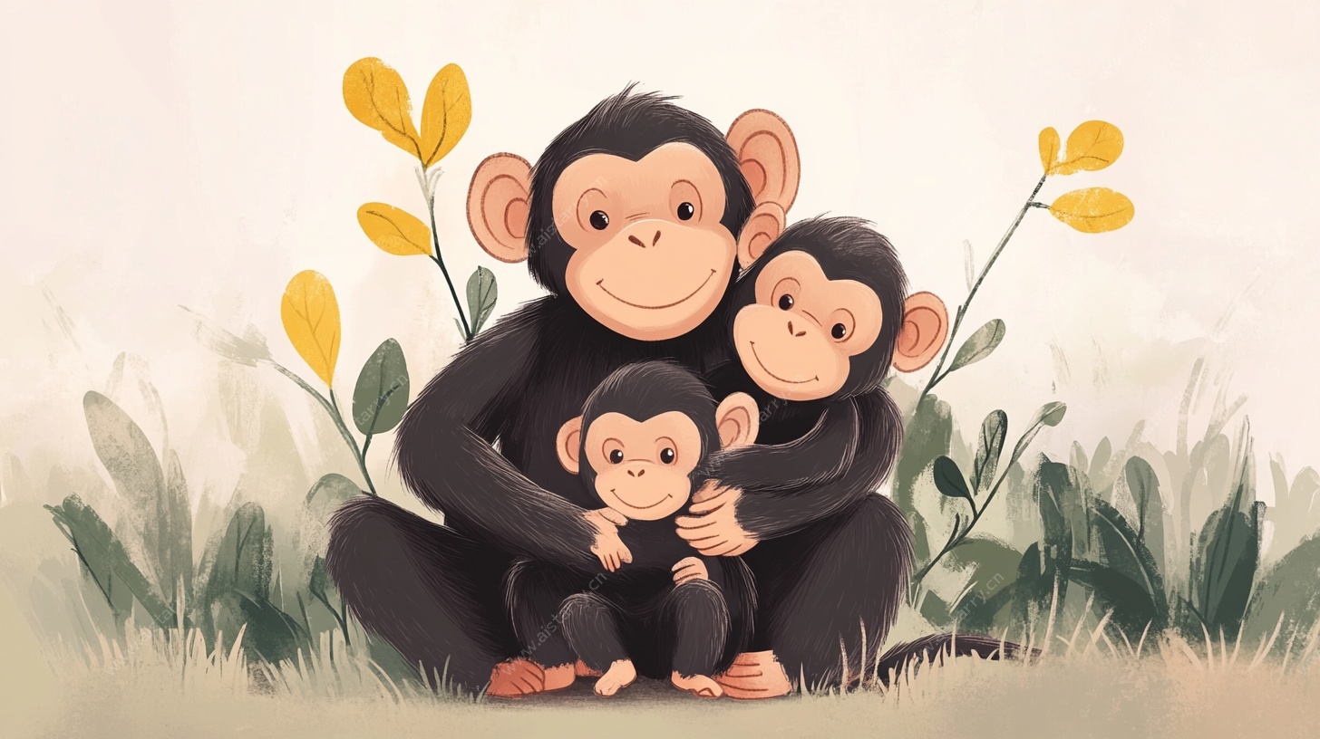 温馨猴家庭的幸福时刻