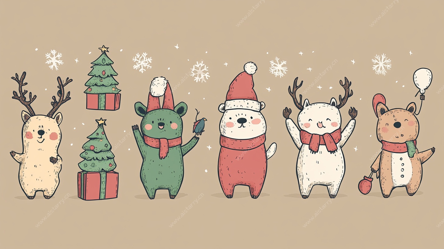 圣诞动物萌趣大集合