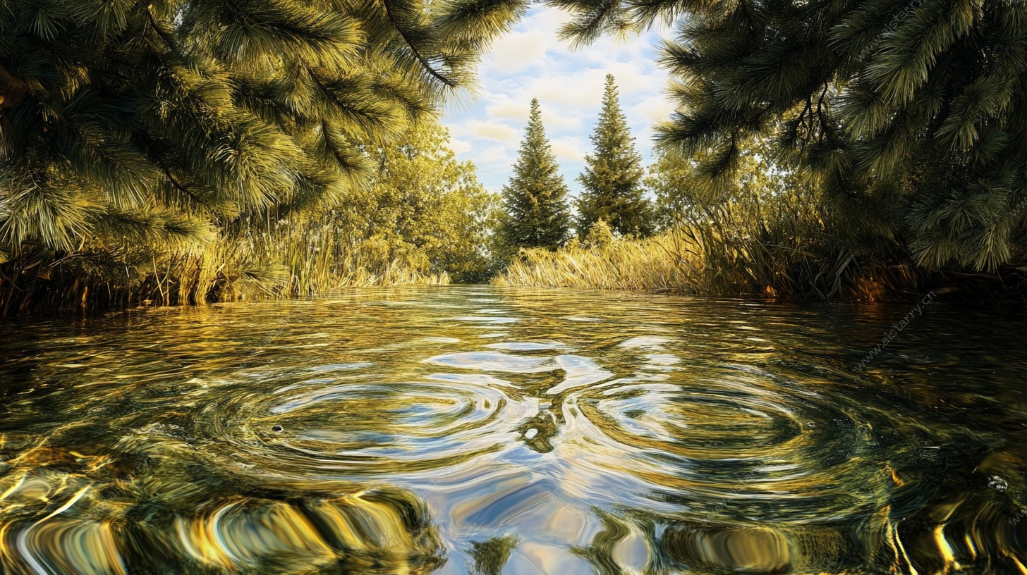 林间溪流的静谧涟漪