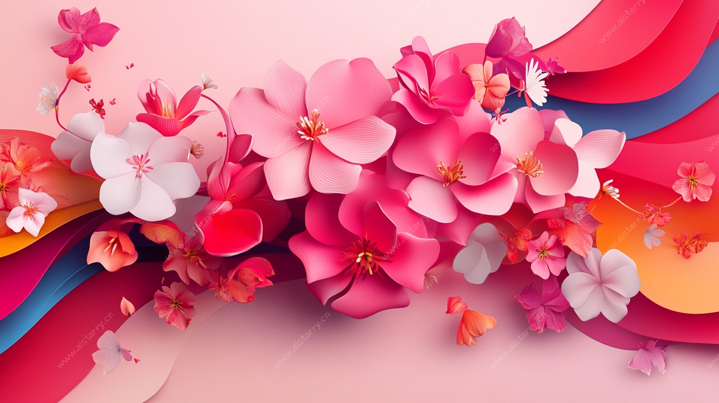 缤纷折纸花卉艺术装饰图