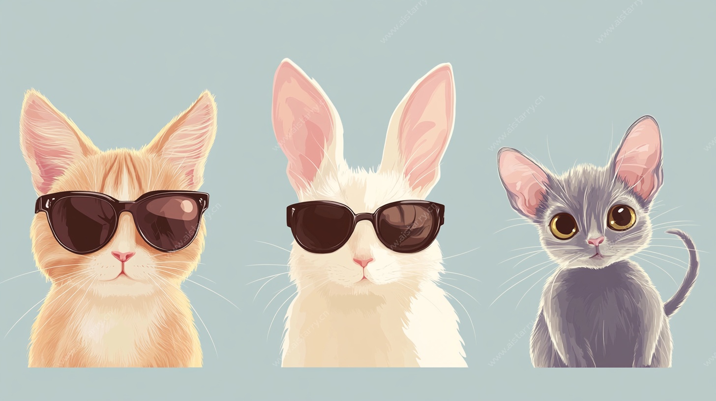 萌宠戴墨镜的时尚瞬间