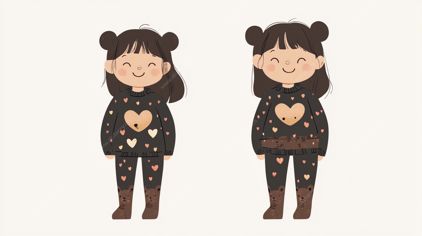 双马尾萌娃卡通形象