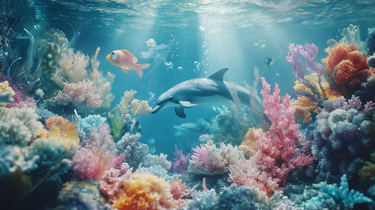 梦幻海底世界海豚游弋