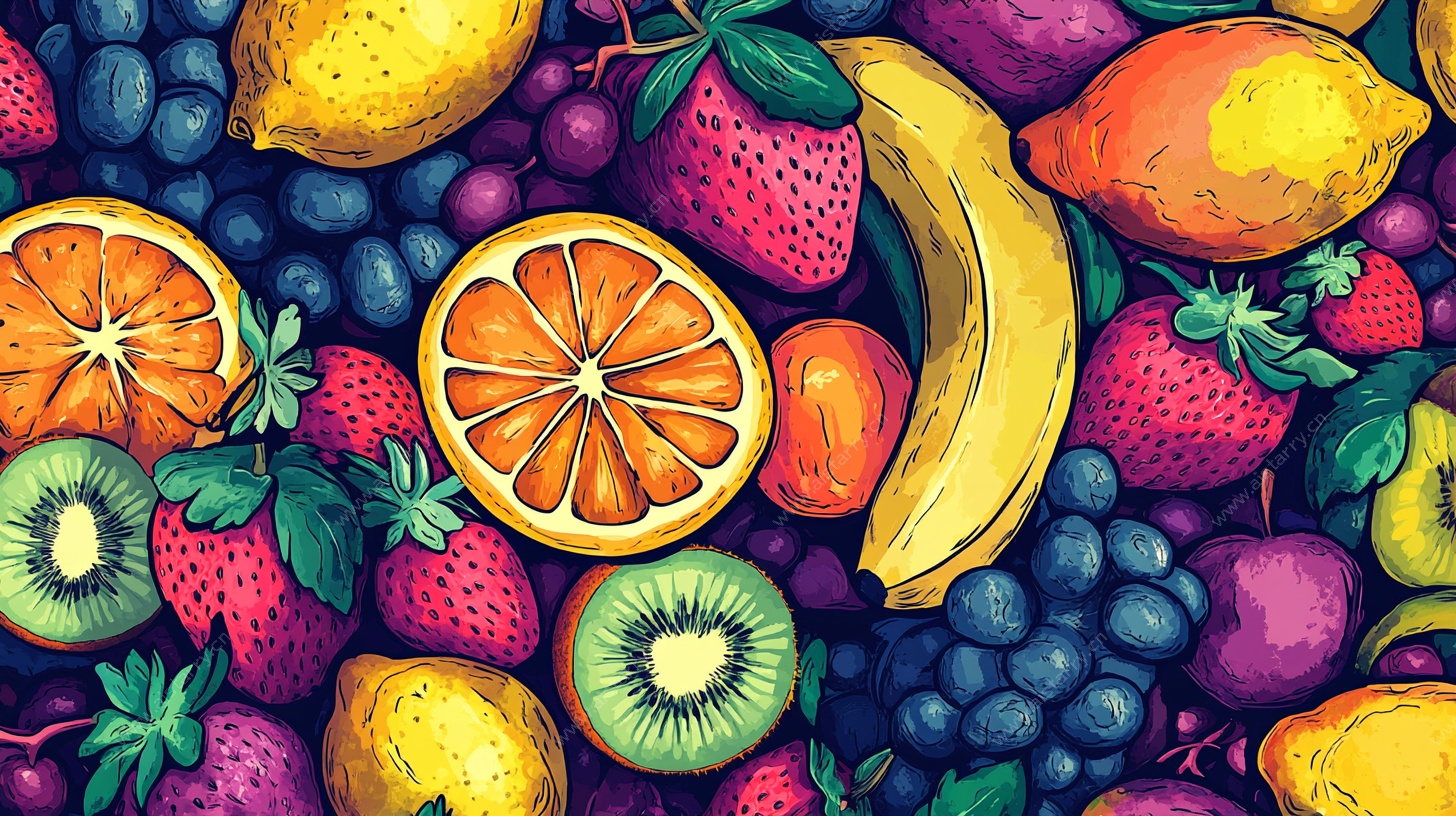 缤纷水果插画