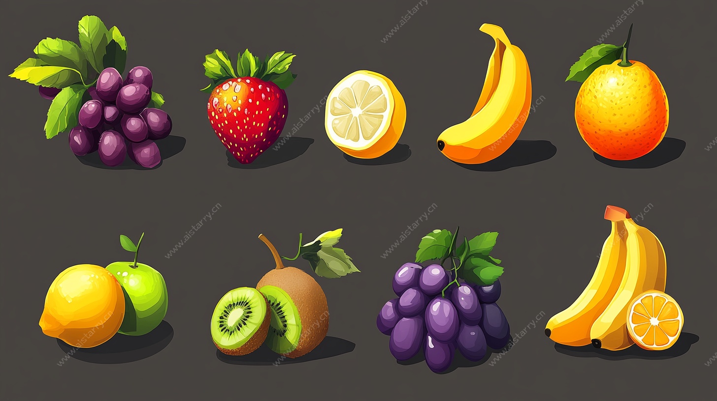 多彩水果插画集合