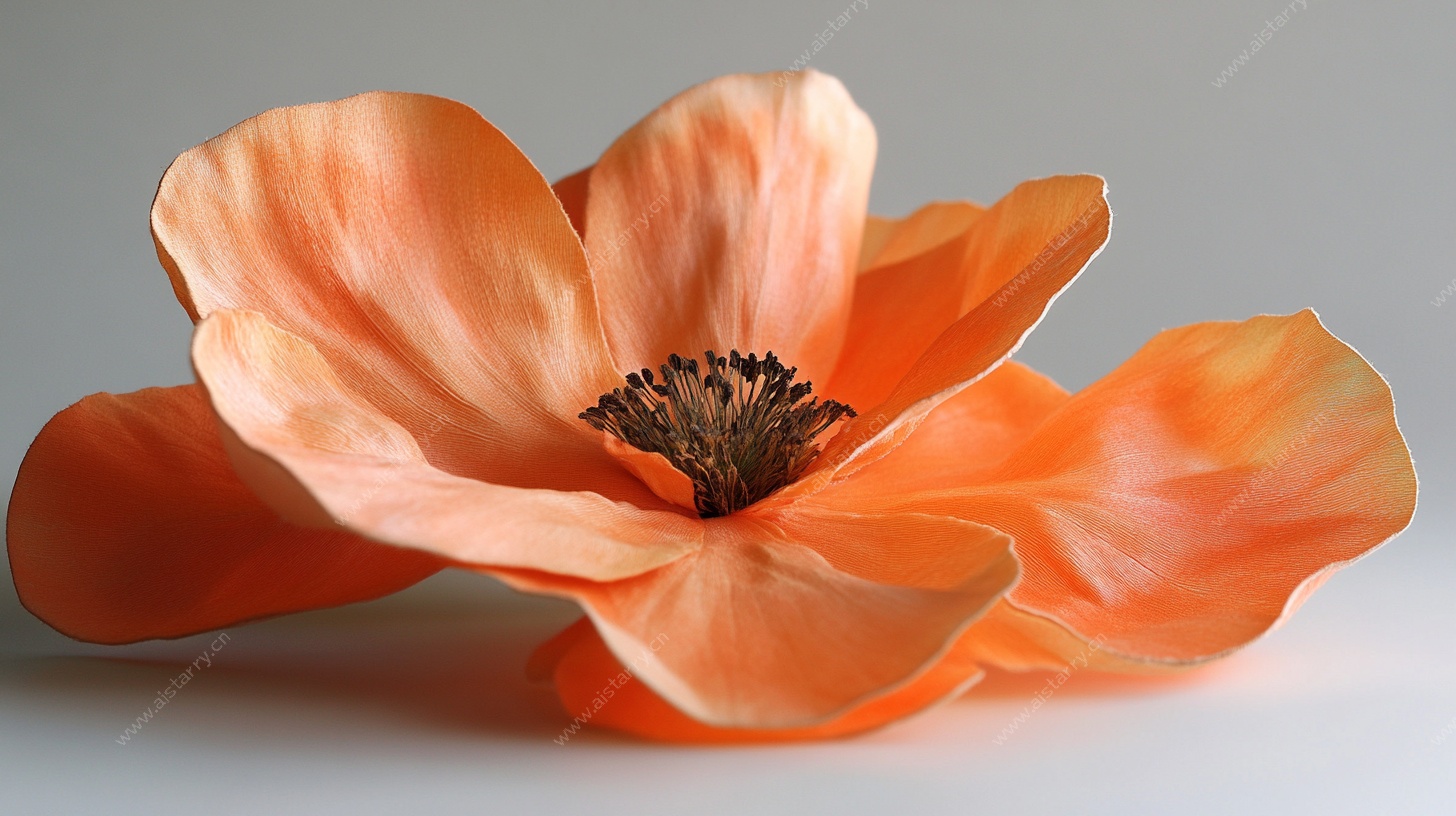 橙色罂粟花特写