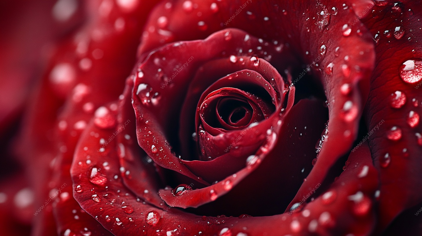 带露红玫瑰特写