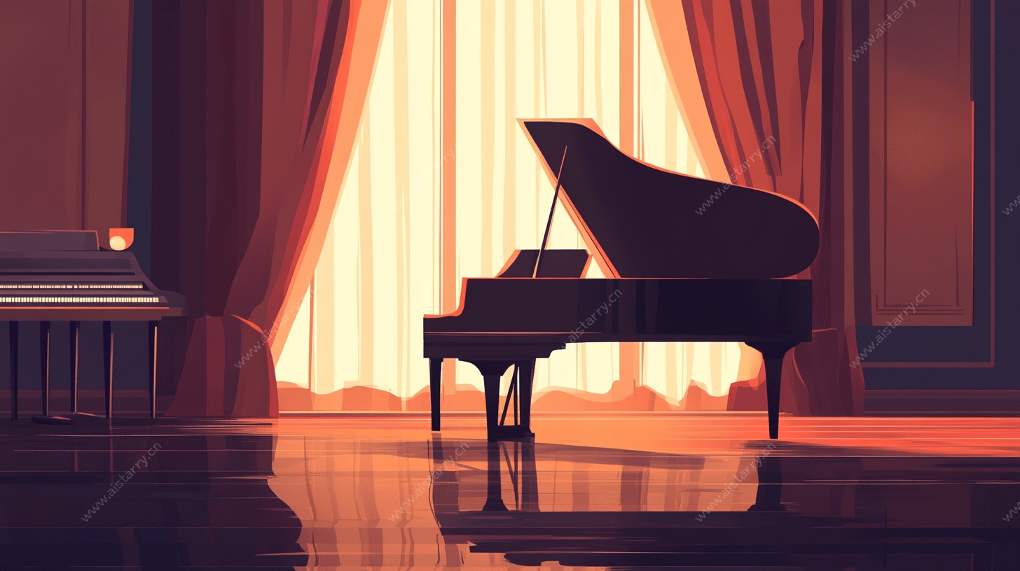 舞台上的优雅钢琴