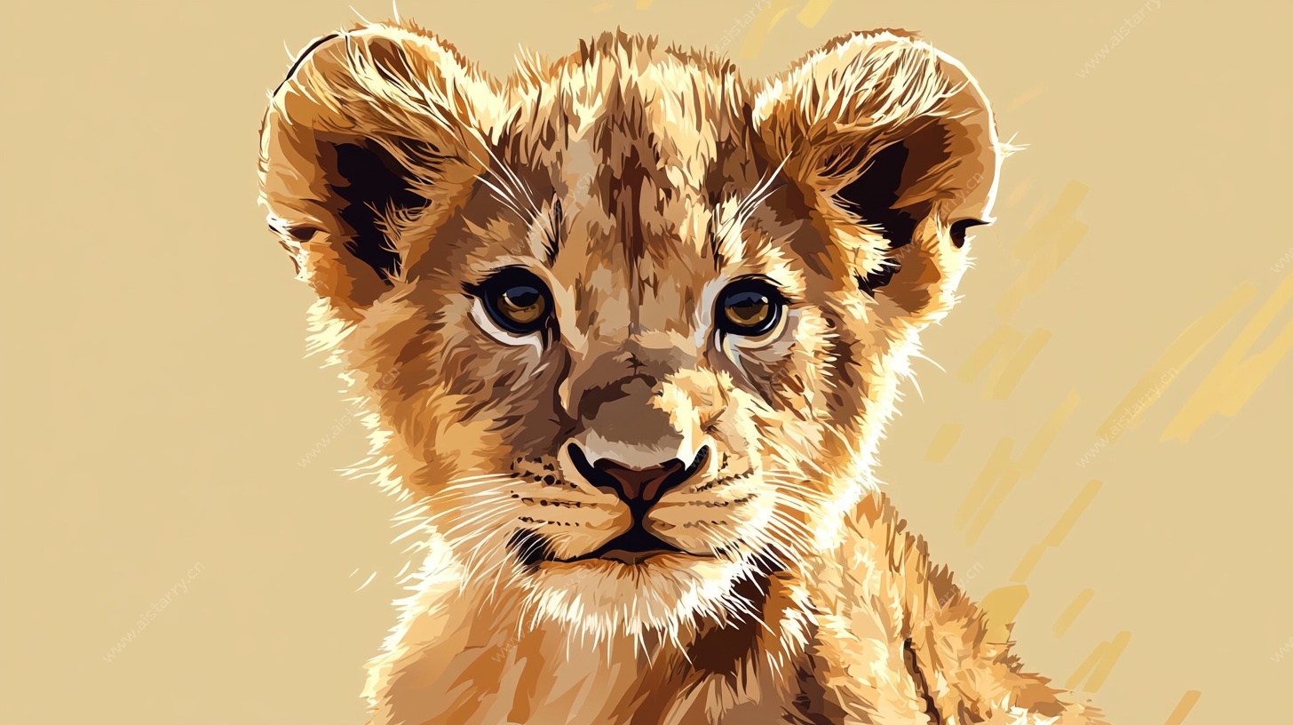 可爱小狮子特写